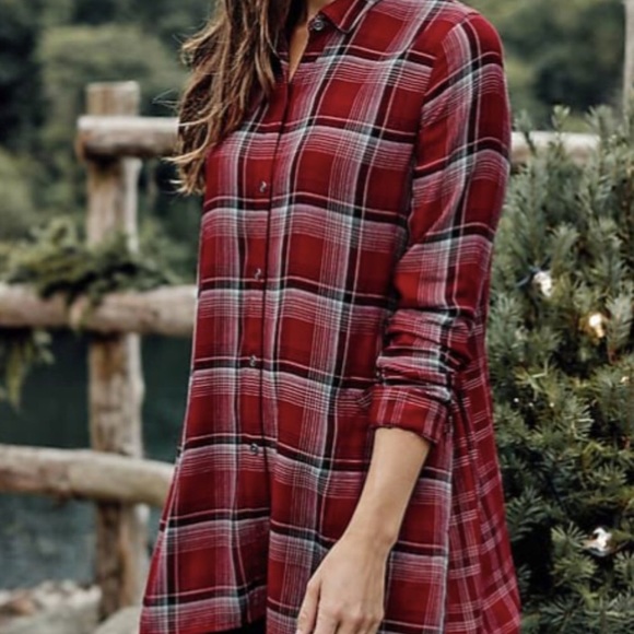 NWT J. Jill Mixed Plaid Long Sleeve Button Up Tunic w/Pockets (Large) - Picture 10 of 10